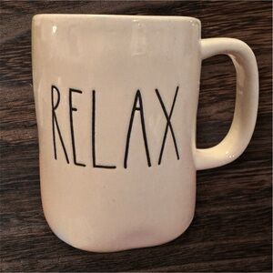 Rae Dunn White Relax Ceramic Mug